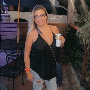 Fun night out top- Black and silver